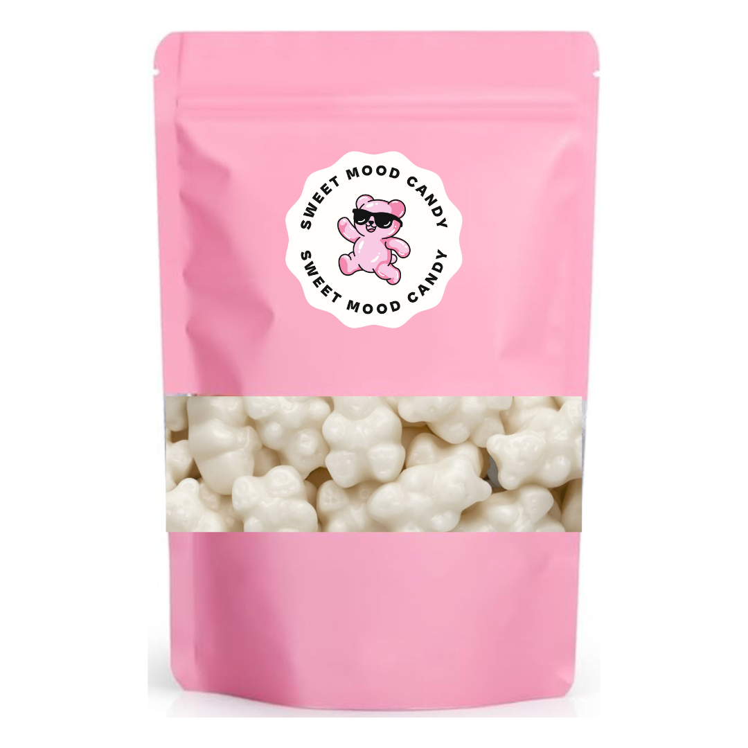 White Strawberry Banana Gummy Bears - 1LB